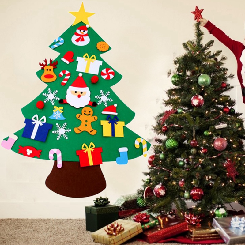 

New DIY Felt Christmas Tree New Year Gifts Kids Toys Artificial Tree Wall Hanging Ornaments Christmas Decoration for Home