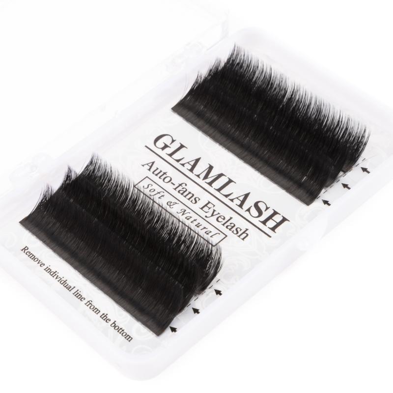 

GLAMLASH 1 Second Easy to Fan Eyelash Extensions Auto fans False Lashes Faux Mink Eyelash Russian Volume Soft Lashes
