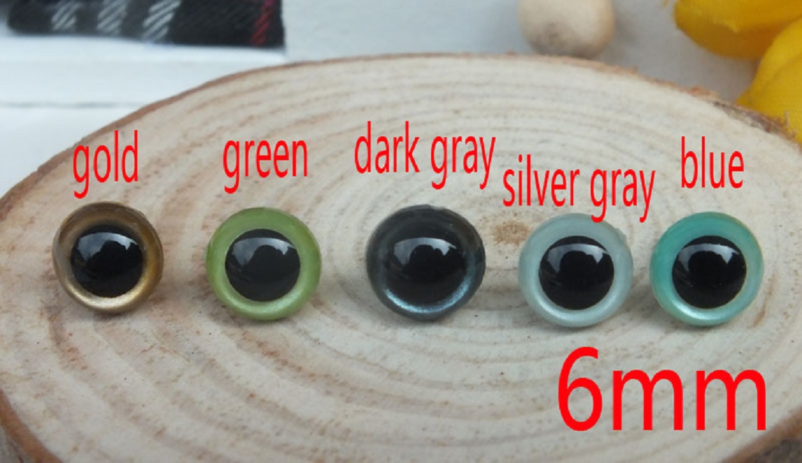 

Wholesale 500Pcs 6mm Straight leg High quality crystal round toy eyes