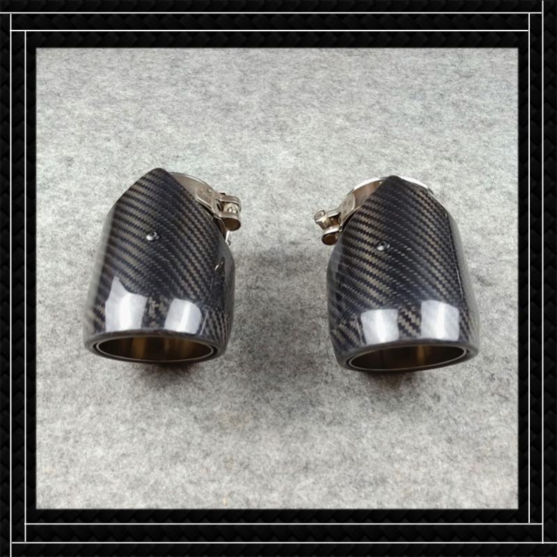 

1 Pair High quality glossy black Carbon fiber Exhaust pipe Fit for all cars Out 89/101/114 mm The New Styling Muffler tip