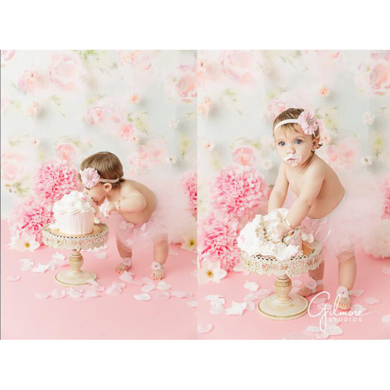 

Vinyl Photography Background Newborn Birthday Pink Flower Pattern Children Fotografia Backgrounds for Photo Studio -456