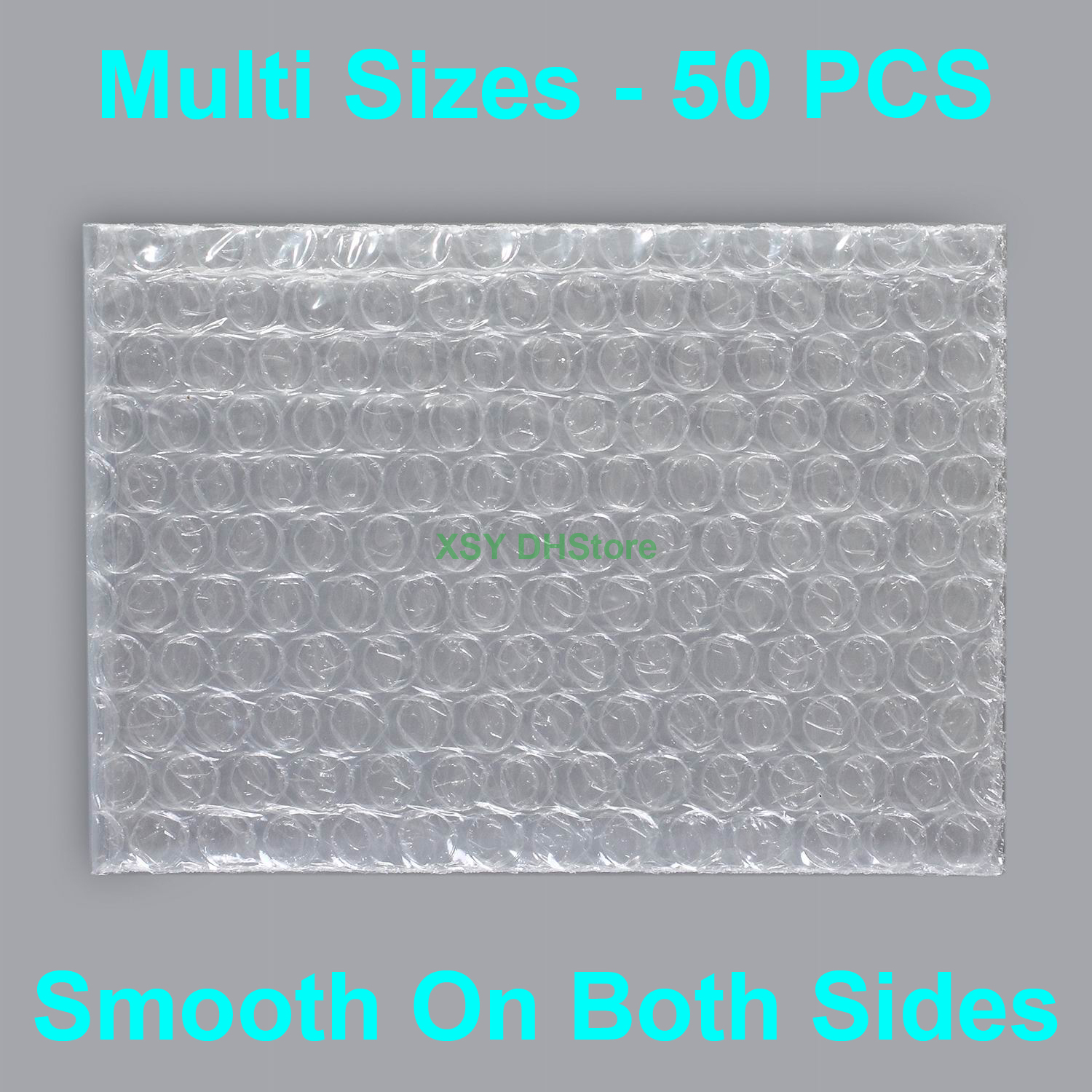 50 PCS Clear Bubble Bags Multi Sizes Plastic Packing Pouches (Width 6.5 to 19cm, 2.5 - 7.5 Inch) x (Length 75 to 295mm)-image-393125010