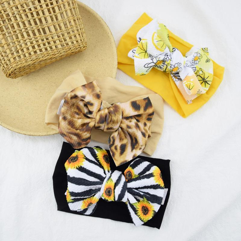 

Printed Bow Turban Baby Girl Headbands Hair Accessories Baby Accessories Stretchy Soft Hairbands Newborn Toddle Hairbow, At random