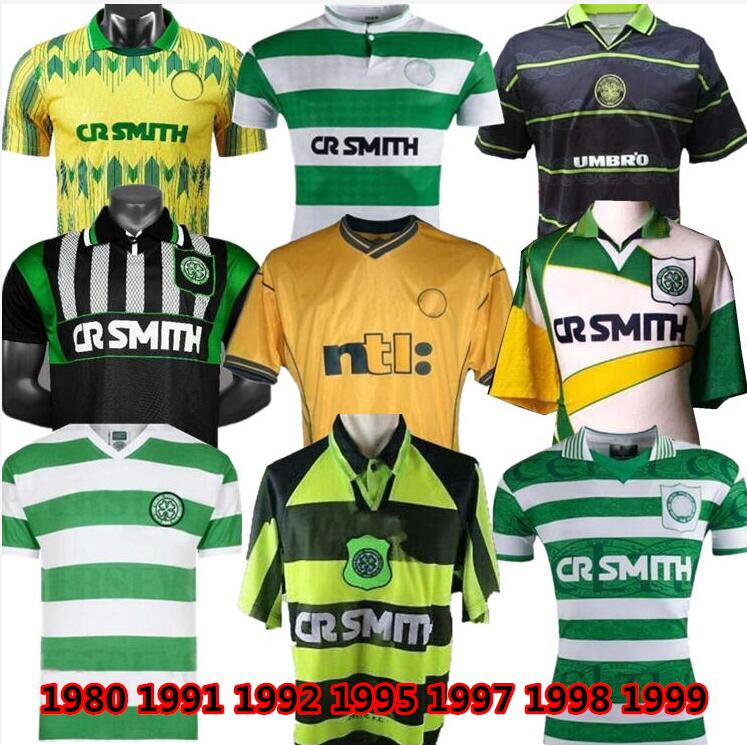 

retro 1980 1991 1992 1995 1997 1998 1999 Celticss soccer jerseys 95 96 97 99 LARSSON NAKAMURA KEANE 91 92 Celticss yellow Sutton football sh, Gold