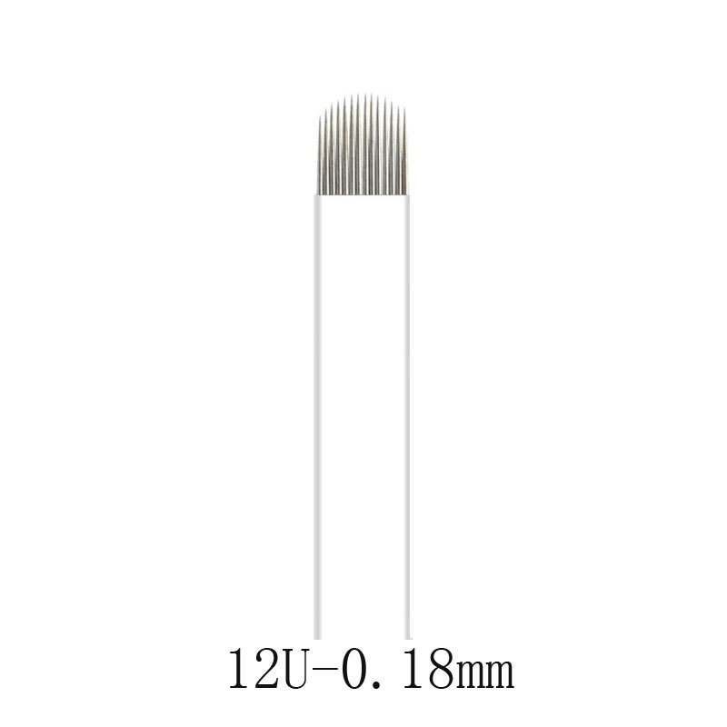 

200pcs 0.18MM 12/14/16/18/21 U Assorted Permanent Makeup Manual Eyebrow Microblading Blades for Microblading Pen