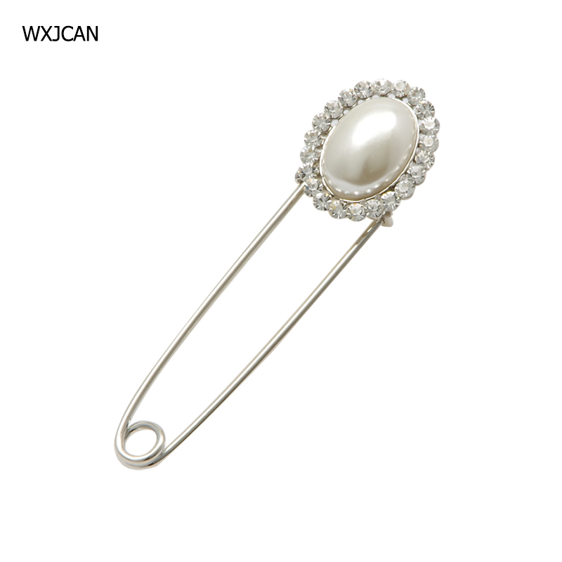 

WXJCAN Safety pin brooch rhinestone and simulated-pearl Hijab pins up