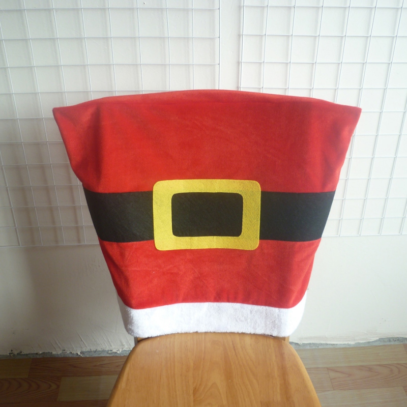 

High-grade Christmas supplies Christmas chair cover red belt buckle