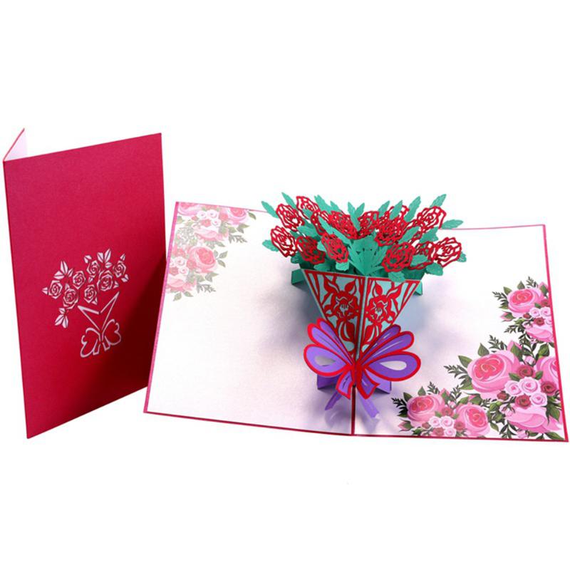 

Hollow 3D Up Card Environmental Protection and Non-fading Greeting Cards Blessing Envelopes Birthday Valentine Gifts