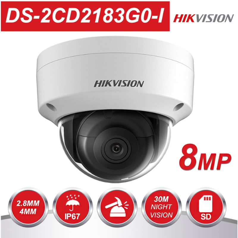 

Hik 8MP IP Camera POE Outdoor DS-2CD2183G0-I Security Dome Camera H.265 with SD card slot 30m night vision Waterproof
