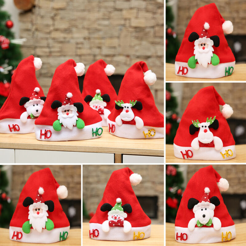 

Fashion Cute Kids Christmas Hat Children Santa Claus Snowman Party Cap Festive Party Supplies
