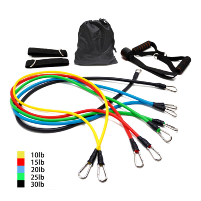 

11Pcs Training Resistance Bands Set Fitness Gym Stretch Expander Pull Rope Gym Rubber Pilates Elastic Tubes Workout Equipment