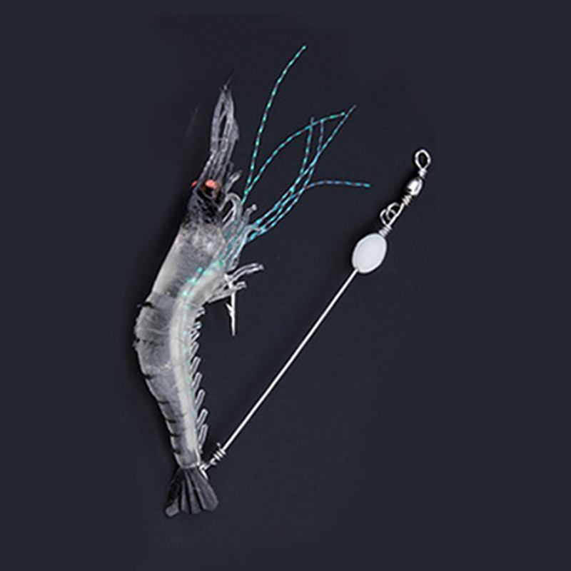 

90mm 7g Soft Simulation Prawn Shrimp Fishing Floating Shaped Lure Hook Bait Bionic Artificial Shrimp Lures with Hook