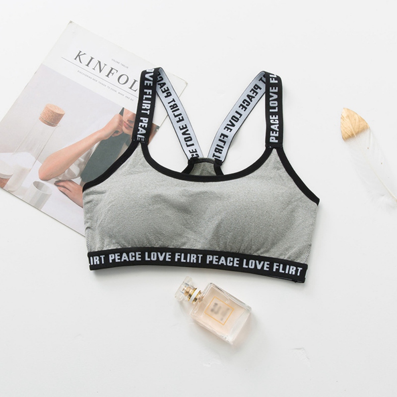 

Blackday Hot Sale Sexy Women Crop Top Cropped Padded Bra Tank Tops Vest Fitness Stretch Womens Tanks Cross Back Bras Dropshipping New, Gray