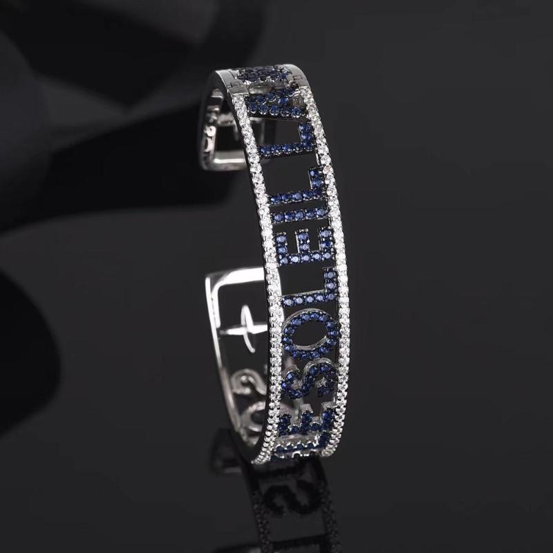 

2020 New Opening bracelet Micro-crystal Zircon Hand Hollow Letter Bracelet chain bracelets for women lady girl