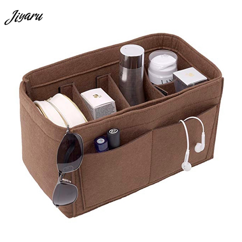 

Makeup Bag Organizer Felt Makeup Case Women Cosmetic Bag Handbag Insert Case Multi-function for Ladies Travel Organizer
