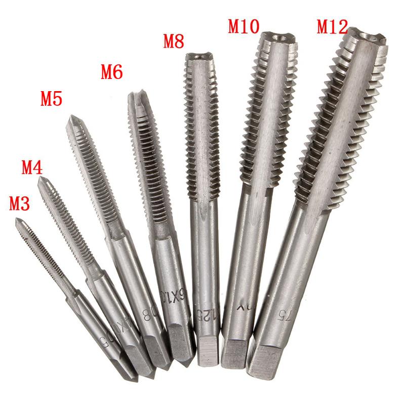 

7PC Thread Tap M3-M12 + Tap Wrench Metal Processing Wrench Holder Metal Screw Holder