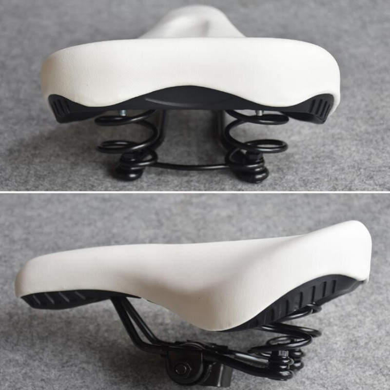 

Bike Saddles G47 Bicycle Saddle Seat Mountain Road Folding White With Spring