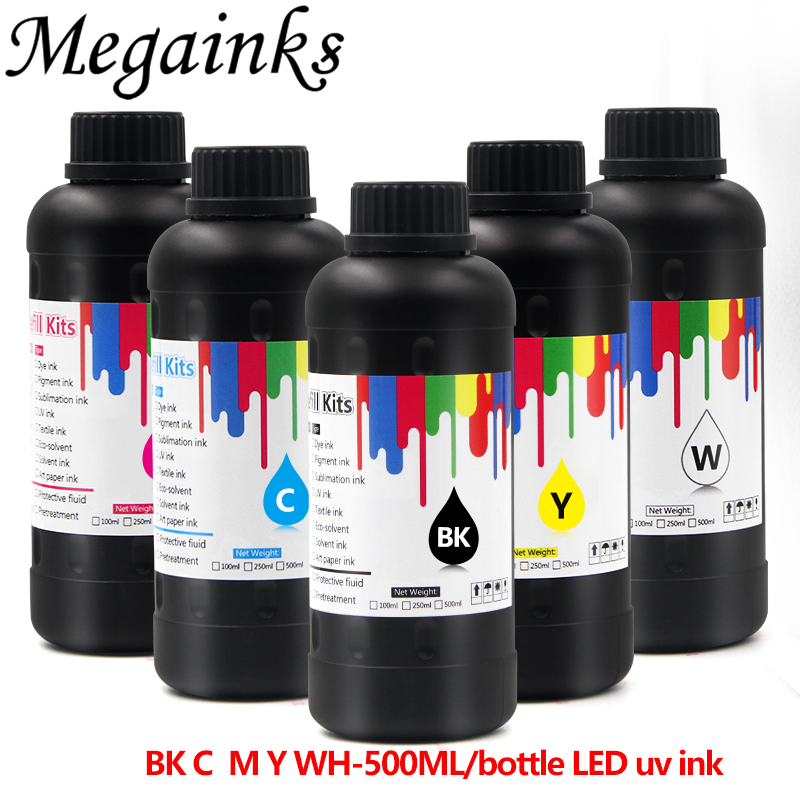 

Soft/Hard LED UV Ink 5color 500ML for DX4 DX5 DX6 DX7 Printhead for Roland Mimaki Mutoh Flatbed Inkjet Printer Kit Soft or Hard