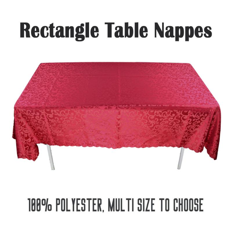 

Hotel Restaurant Washable RedPolyester Rectangle 1.4*1.8m Tablecloth Home Dinner Table Cover White Wedding Decor Table Cloth, Wine red jacquard