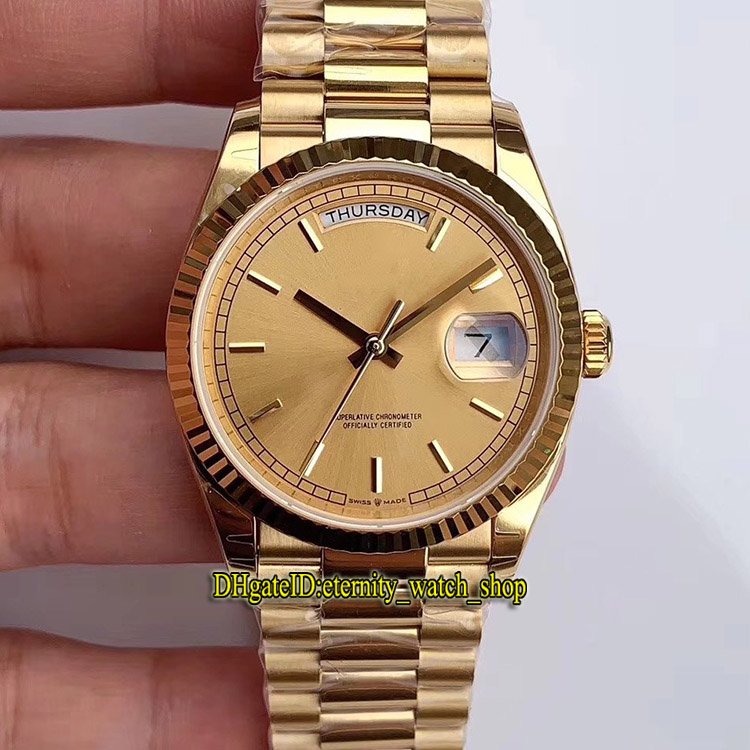 

V2 Upgrade version EWF Daydate 36mm 118238 128238 Cal.3255 Automatic 128239 Mens Watch Gold Dial 18K Gold Case Jubilie Strap Lovers Watches, Rol-g47 (4)