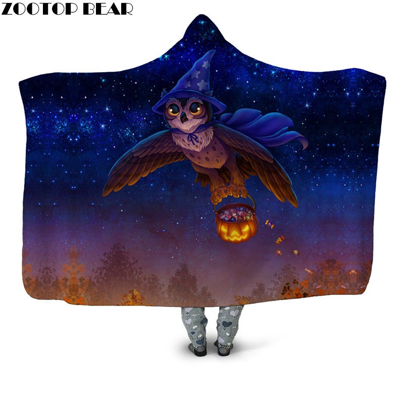 

Halloween Movie 3D Print Hooded Blanket Fashion Quilts Casual Throw Blanket Bedspread Adult Home Office Plush Washable