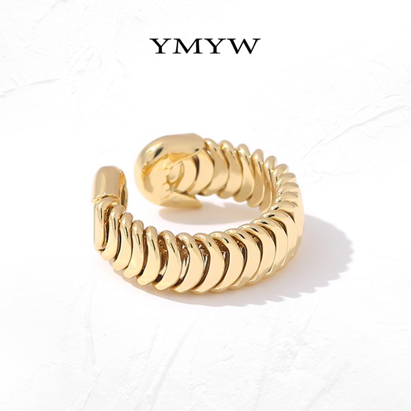 

YMYW Vintage Gold Adjustable Open Ring for Women Jewelry Accessories Exaggerated Personality Fashion Metal Ring