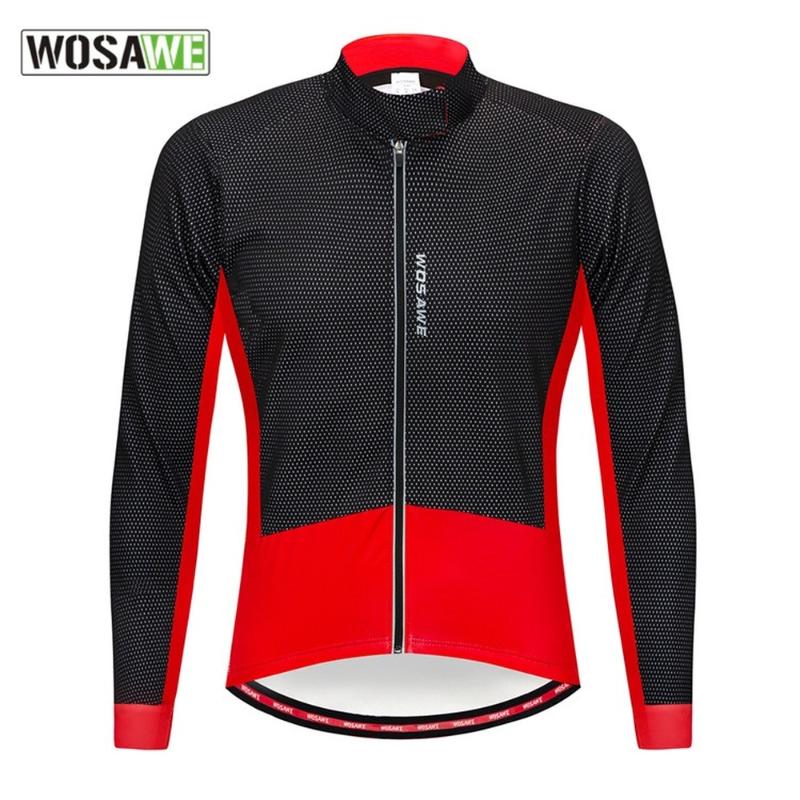 

WOSAWE Cross-border Sources Fall/Winter Cycling Jersey Fleece Warm Bike Long Sleeve Cold Warm Jacket reflective cycling jacket, Green