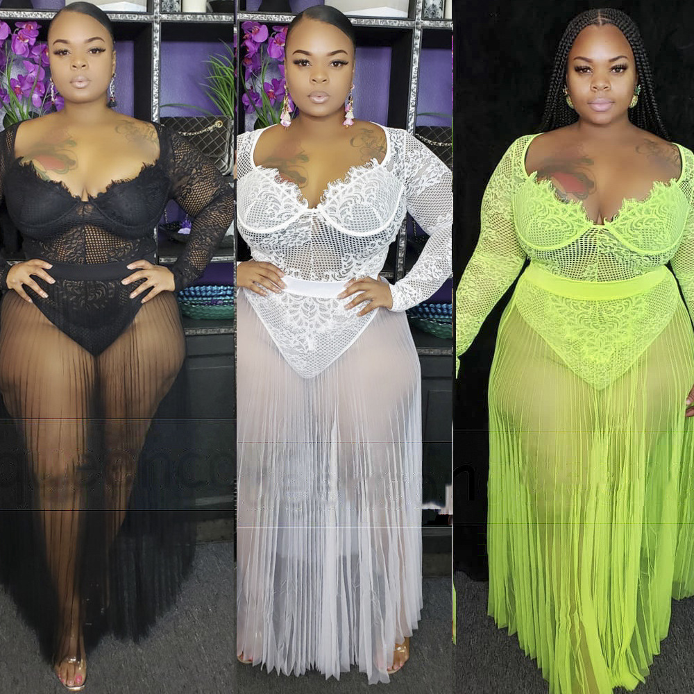 plus size lace bodysuit outfit
