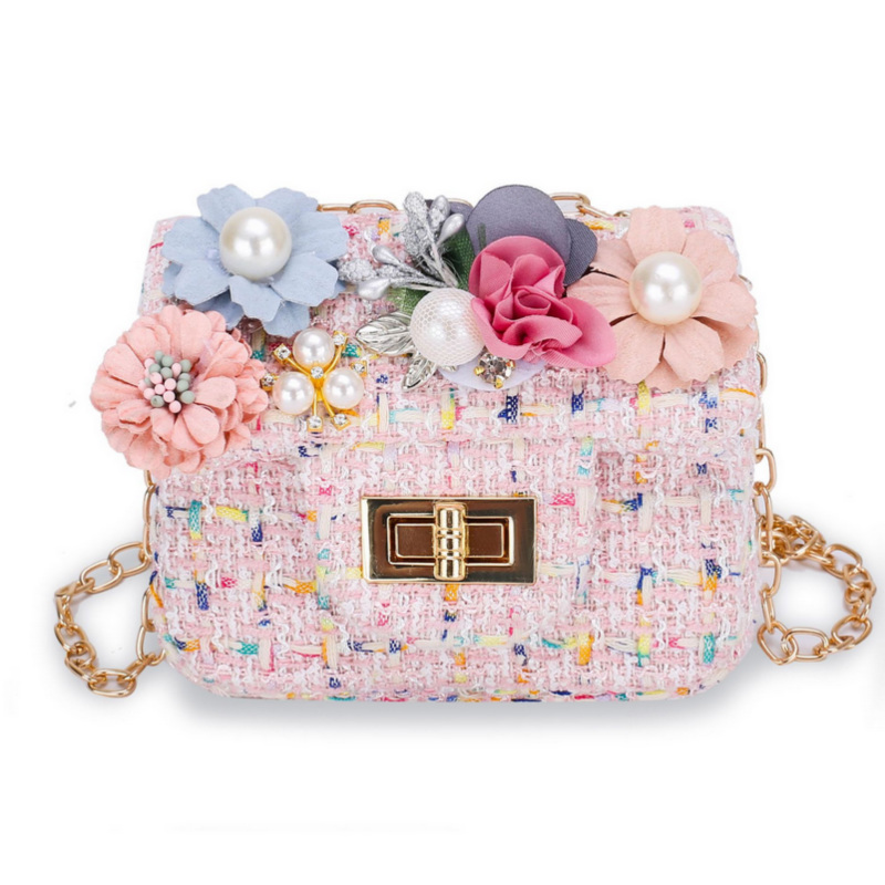 

Women Bag Lady Little Girls Toddler Princess Lovely Handbags Kids Baby Messenger Shoulder Crossbody Flower Bags, Black