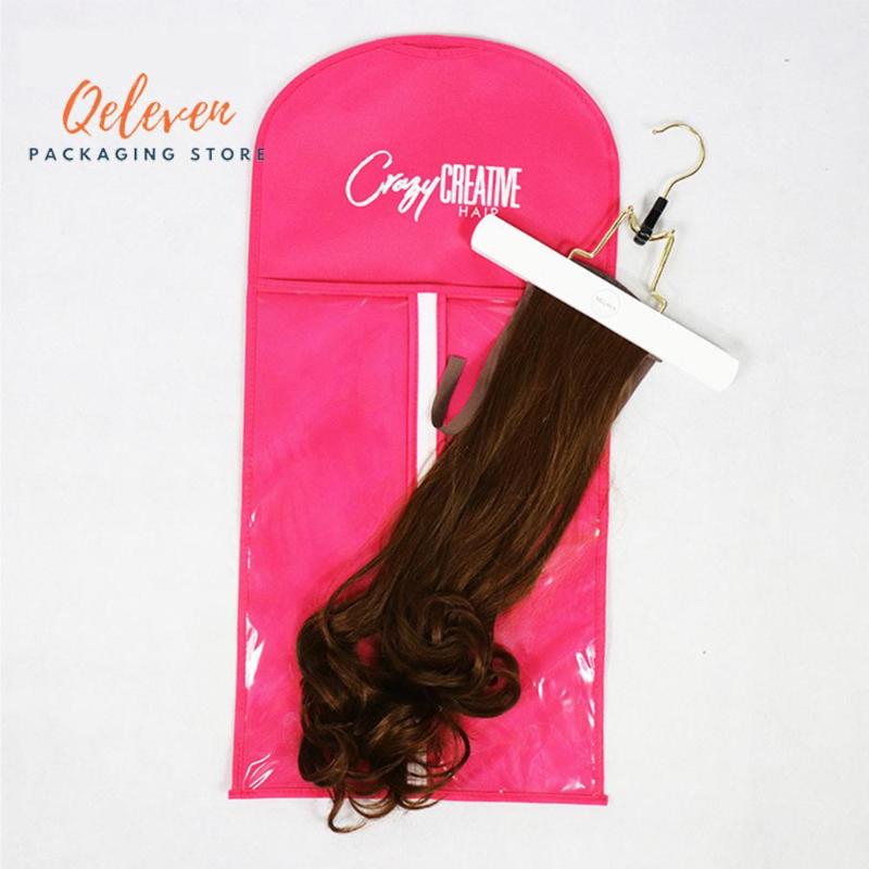 

Customize Logo Hair Wig Packaging Bag PVC Non-woven Storage Bag Hair Cover Spot Non-Woven Cover