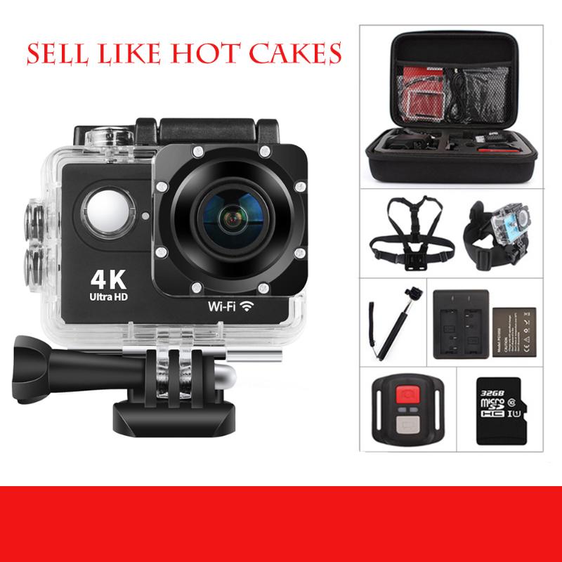 

Sports Camera Ultra HD 4K/30fps WiFi 2.0" 170D Underwater Waterproof Helmet Video Recording Camera Sports Remote