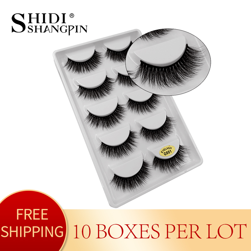 

10 boxes wholesale false eyelashes natural long 3d mink lashes fake lashes eyelashes hand made false for makeup lash G601
