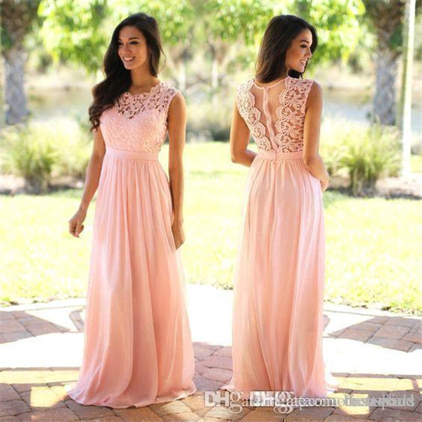 

Babyonlinedress US Stock Coral Lace Chiffon Bridemaid Dresses 2020 Cheap Scoop Neck Wedding Party Gowns Vestido Madrinha CPS489