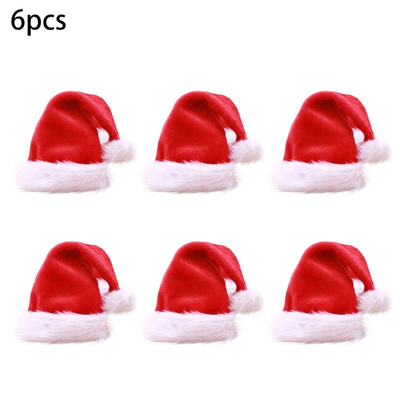 

Navida Hig Quality Plush Christmas Hat Caps Santa Claus Xmas Gift Plush Trim Cap New Year Cap Merry Christmas Decor Xmas Red