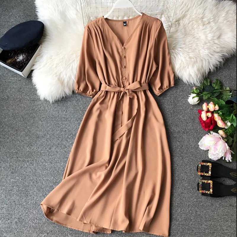 

Fashion Spring New V Neck Summer Midi Long Dress Vestido De Festa Evening Party Bandage Women Casual Elegant High Waist Vestidos, Yellow