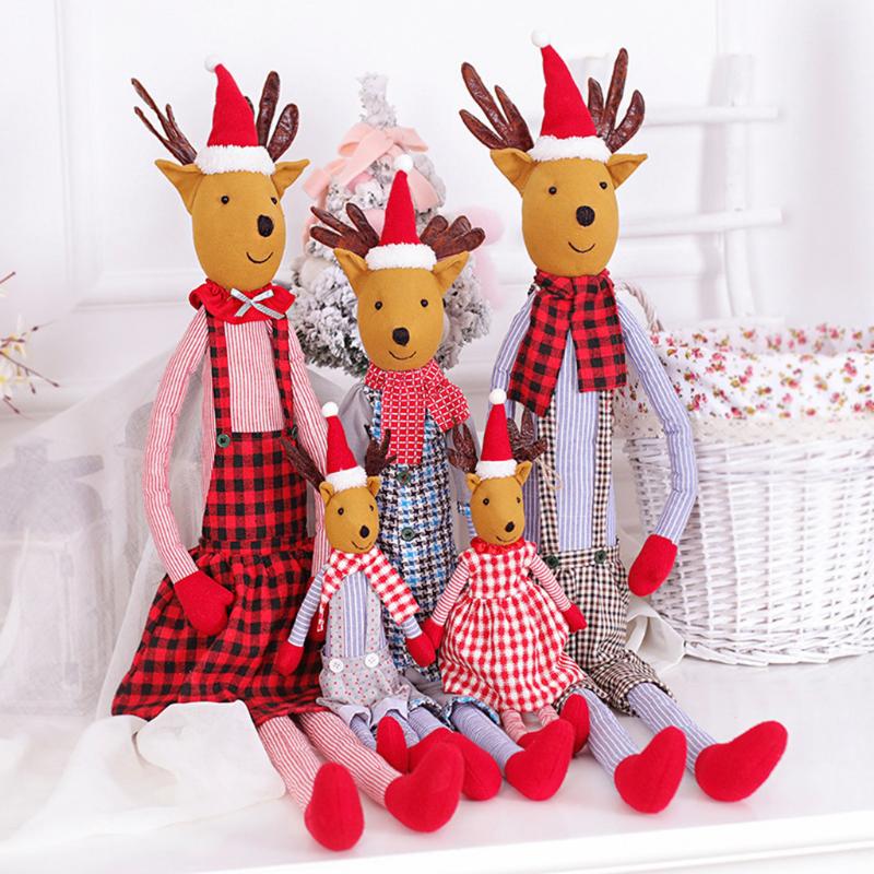 

Christmas Deer Doll Creative Long Leg Plush Elk Doll Christmas Hanging Home Happy New Year Decoration Pendant 2020 Navidad Oct