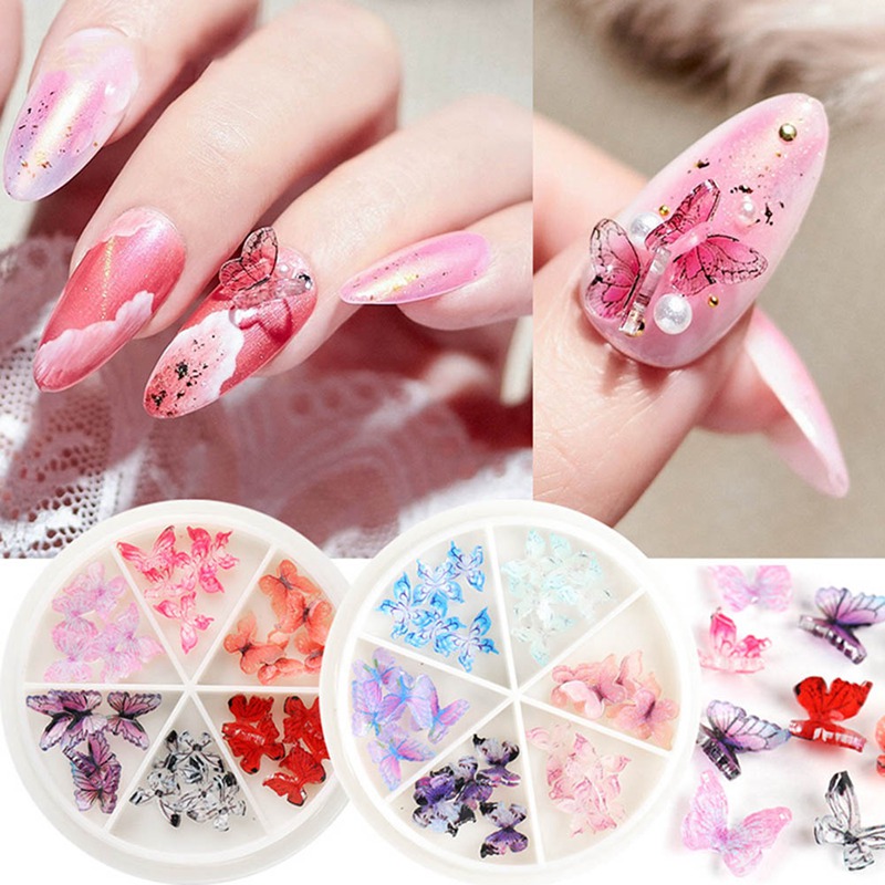 

30Pcs/box 3D Colorful Butterfly Charm Nail Art Rhinestones Decoration Ornaments DIY Manicure Nail Art Tools