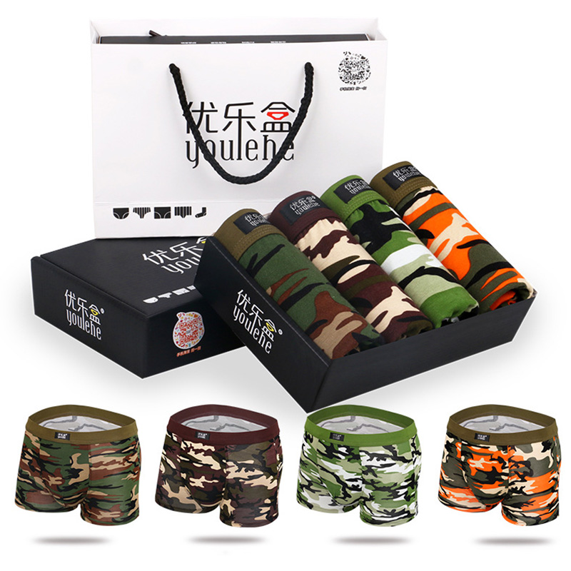 

2020 New Fashion Gift Box Men's Boxer Shorts Men Underwear Plus Size Quality Fabrics Slip mens Underpants Brand Cuecas, Style1