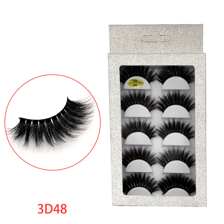 

Hot Sale 5 Pairs False Eyelashes Thick Fashion Exaggeration Eyelashes 3D Black Natural False Lashes Beauty Makeup Essential Tool