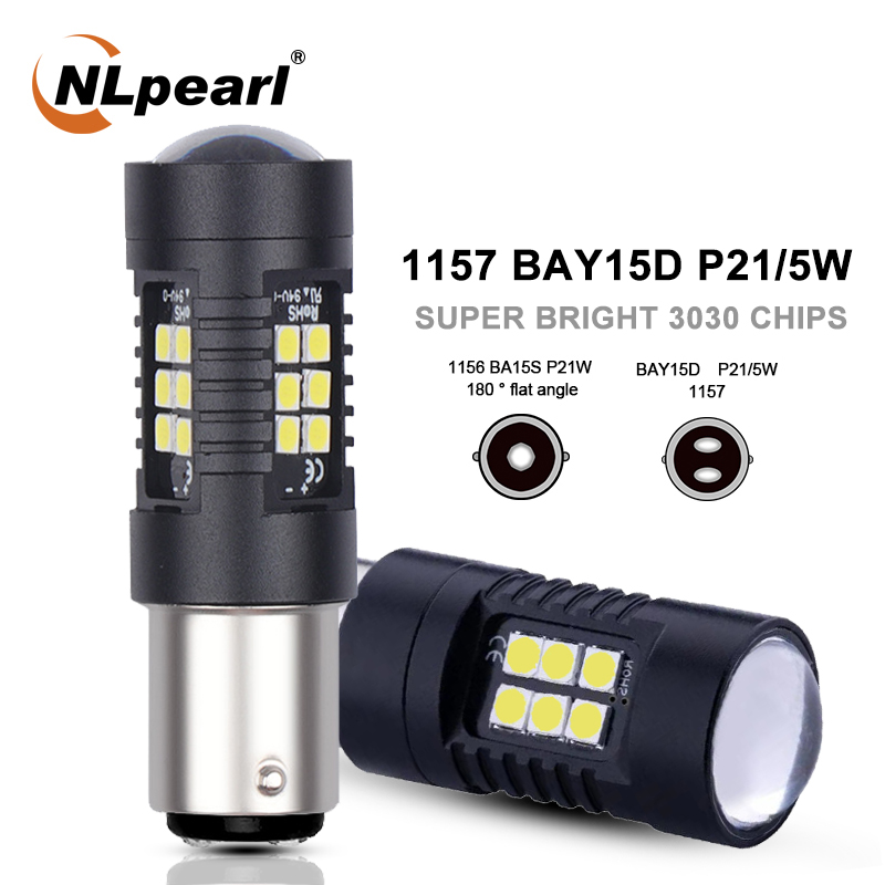 

NLpearl 2x Signal Lamp 1157 Led Bay15d P21/5w LED Car Bulb 3030 SMD P21w Ba15s 1156 Py21w Bau15s Turn Brake Backup Light 12V, As pic