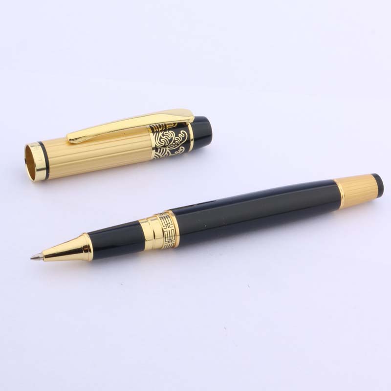 

luxury High quality hero 901 gift Rollerball Pen BLACK GOLDEN metal signature ink pen Stationery Office school supplies Writing, A1