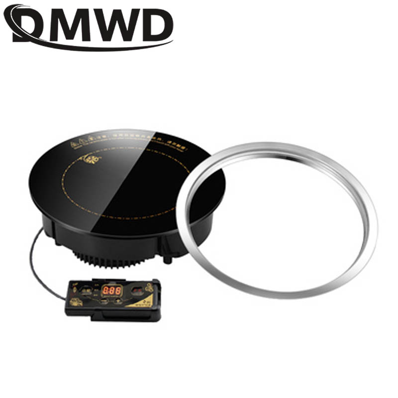 

DMWD 1200W Round Electric Magnetic Induction Cooker Wire Control Black Crystal Panel Hotpot Cooktop Stove Cooktop Hot Pot Oven