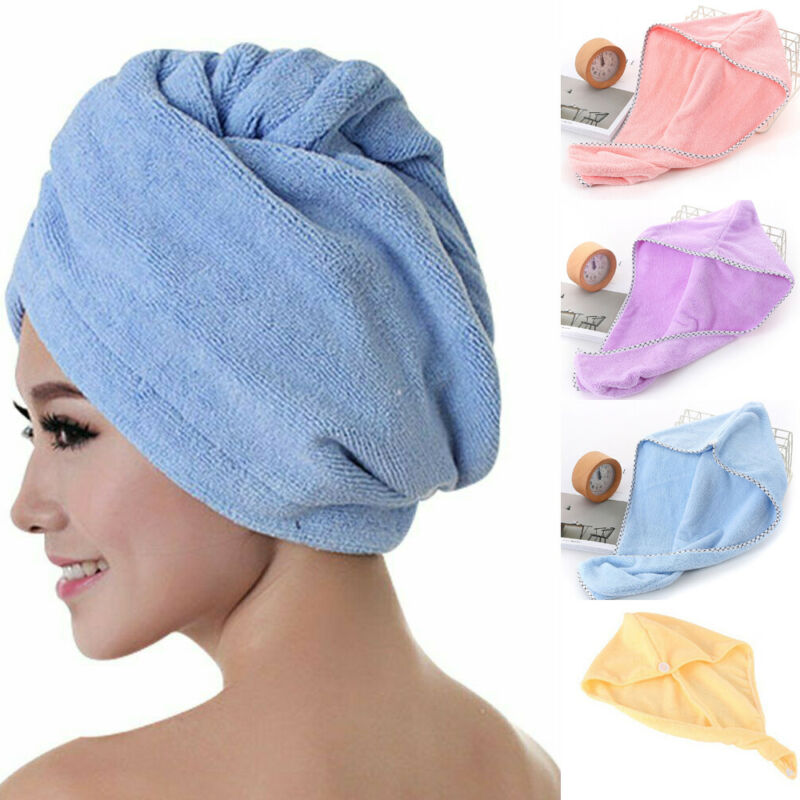 

Microfiber Bath Towel Hair Dry Quick Drying Lady Bath towel soft shower cap hat for lady man Turban Head Wrap Bathing Tools