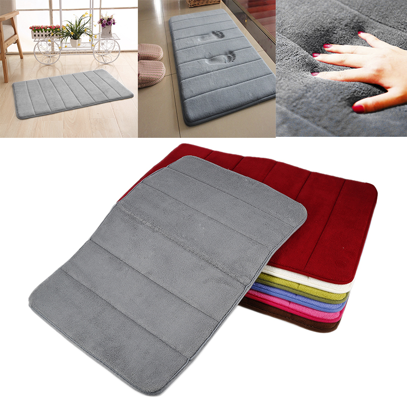 

Coral Fleece Water Absorption Rug Bathroom Mat Shaggy Memory Foam Bath Mat Set Kitchen Door Floor Carpet For Toilet Non Slip
