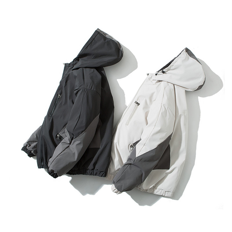 

Men's Zipper Jacket Male Casual Streetwear Slim Fit Coat Men Clothing Hoody Plus Size Jackets Autumn Outerwear, Dsb361-021 beige