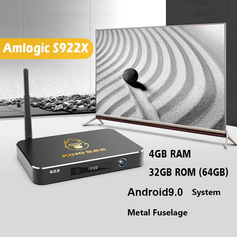 

4K HD Media Player Amlogic S922X 4GB DDR4 32GB ROM Smart Android 9.0 Box 2.4G 5G WiFi 1000M LAN Bluetooth