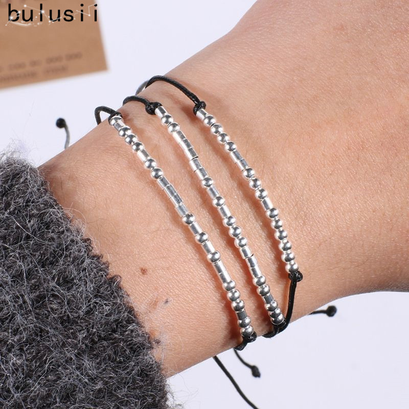 

1Pc I Love You Morse Code Dainty Beaded Bracelet with Secret Message Jewelry Gift
