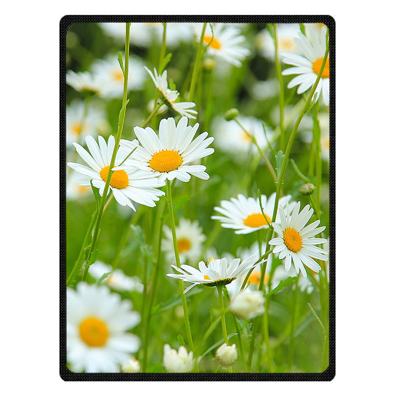 

African daisy bedspread blanket Super Soft Custom Flannel Blanket to on for the sofa/Bed/Car Portable Blankets