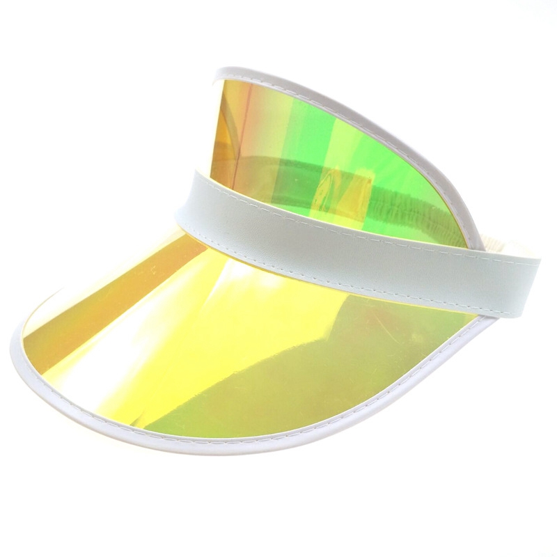 

2020-New Summer PVC Hat Sun Visor Clear Plastic Adult Sunscreen Cap Outdoor Sports Hats YR8008, Gold