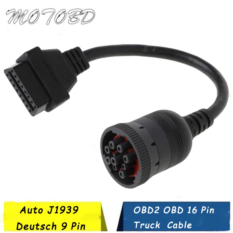 

2020 Deutsch J1939 9pin To 16pin Truck Cable J1939 9 Pin To OBDII OBD2 16 PIN Female Diagnosctic Tool Connector